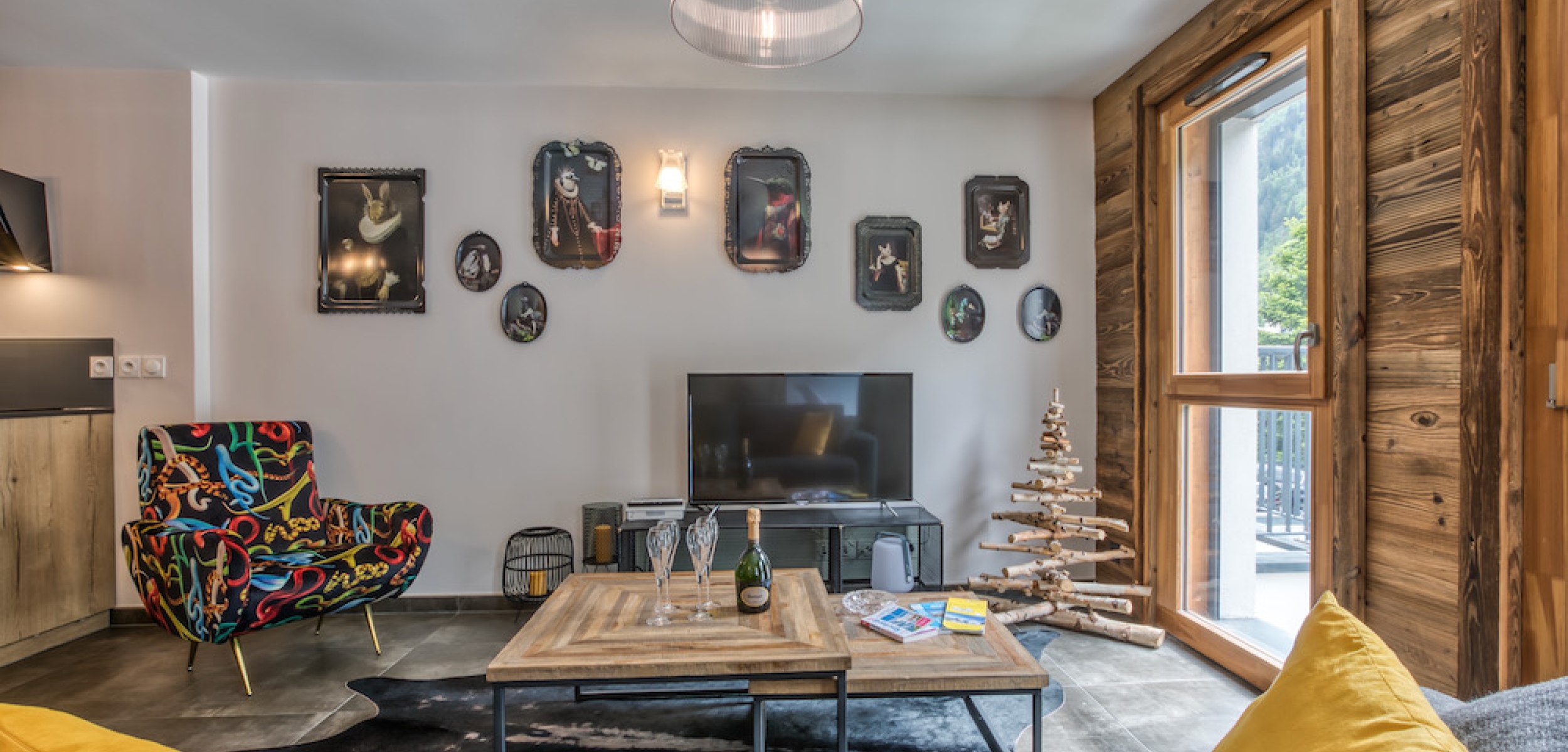 Large living room in a rented chalet